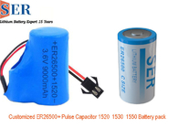 Akumulator litowy 3,6 V ER26500 z kondensatorem 1550 impulsów ER26500 + HPC1550 do Internetu