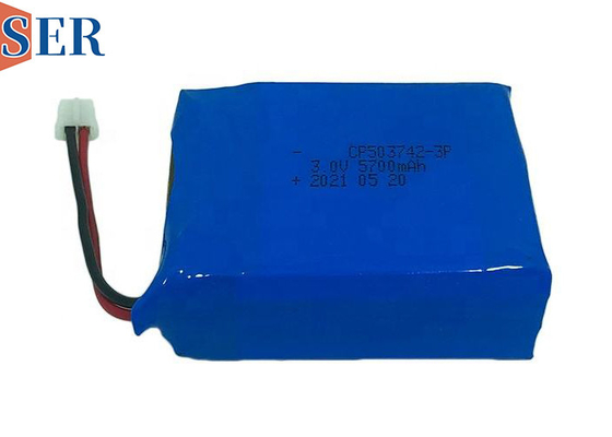 Dostosowany miękki podstawowy akumulator litowy 3,0 V 5700 mAh CP503742-3p