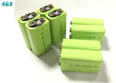 Bateria litowa Nimh 9 V, akumulator litowo-jonowy 180 mAh do detektora dymu