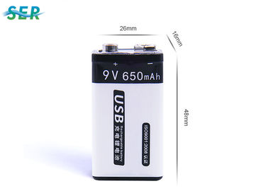 Akumulator litowy 9 V o dużej pojemności 650 mAh Akumulator do miernika / alarmu przeciwpożarowego
