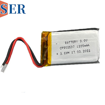 CP502537 Ultra cienka bateria 3,0 V 1200 mAh Podstawowa bateria Lipo z cienkimi ogniwami litowymi